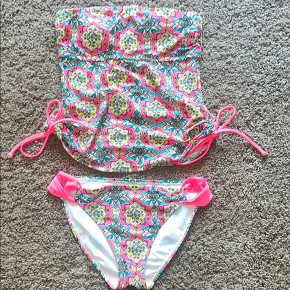 Arizona Jean Company Women’s Strapless Floral Tankini Size Small - Picture 1 of 10